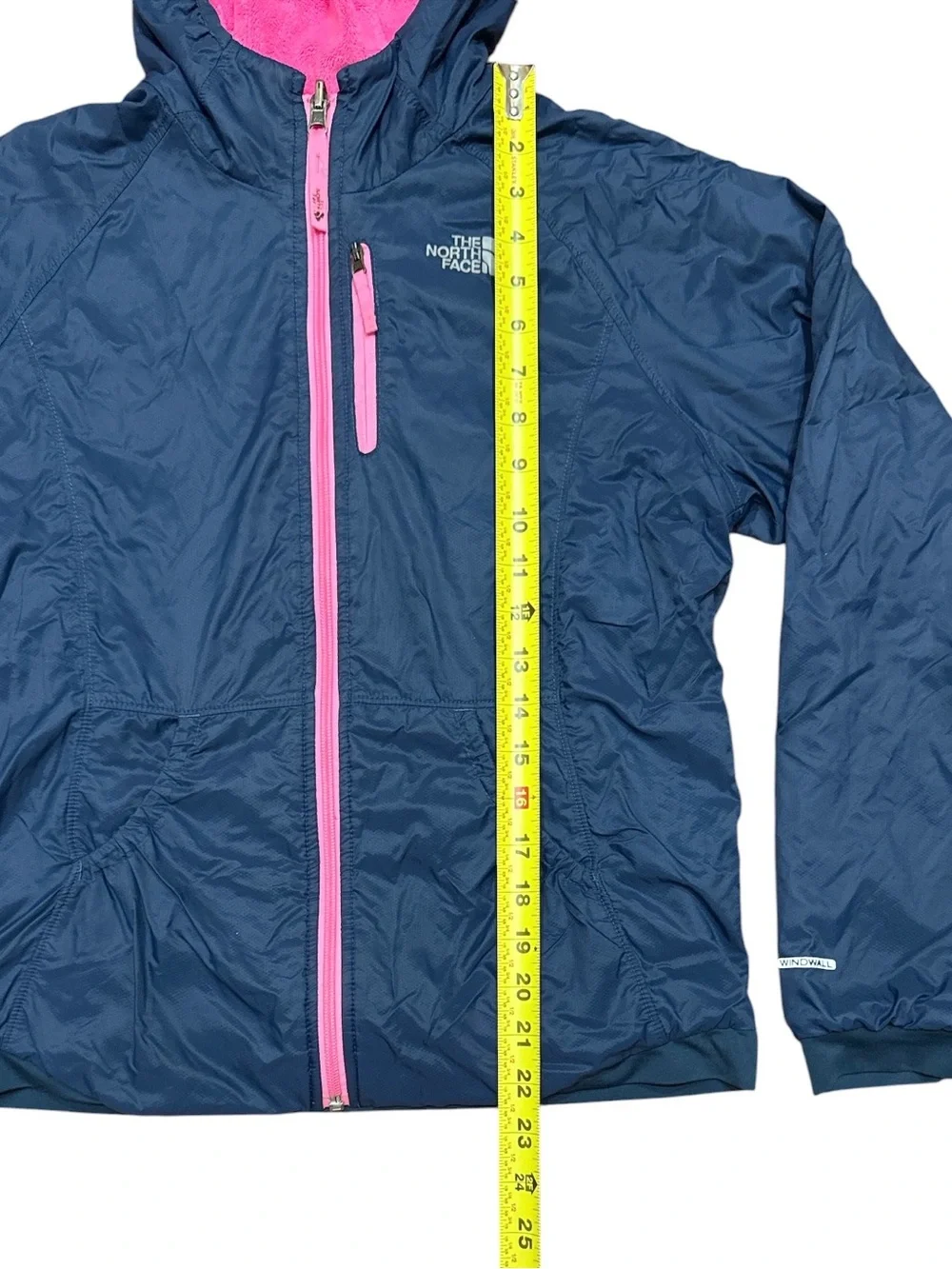 The North Face Girls' Reversible Breezeway Jacket Size Large 14/16 Blue Pink